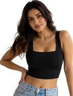 Black Women's High Sports Bra | Polyester Spandex  for Gym, Yoga & Workout