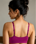 Cotton Blend Sports Bra for Women | Padded Wire-Free Bra