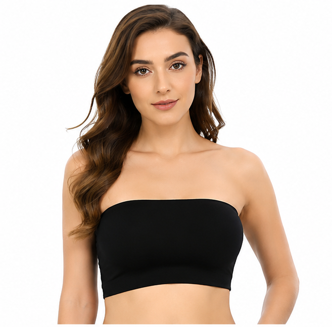 Bandeau Bra for Women | Strapless Tube Bra with Silicone Grip