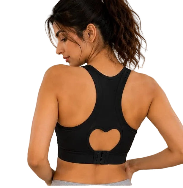 Black Bold & Beauty Women's  Sports Bra | U-Neck Gym, Yoga & Workout Bra  Activewear
