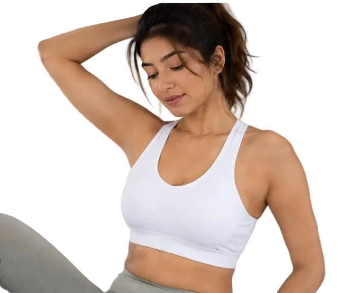 Peach Women's Sports Bra | Longline Gym & Yoga Crop Top