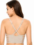 Women's Lightly Padded Bralette Set with 6-Strap Design | US Fashion