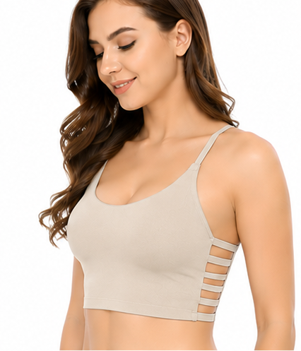 Women's Lightly Padded Bralette Set with 6-Strap Design | US Fashion