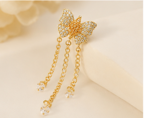 Crystal Butterfly Ear Cuff Set for Women | TashfiMart
