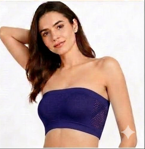 Women’s Breathable Tube Top Bra | Solid Hollow Design & Comfortable Fit