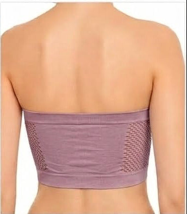 Women’s Breathable Tube Bra | Solid Hollow Pattern & Everyday Comfort