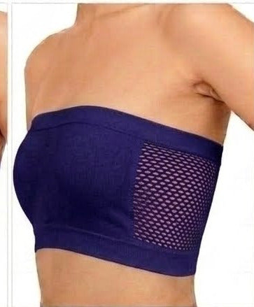 Women’s Breathable Tube Top Bra | Solid Hollow Design & Comfortable Fit