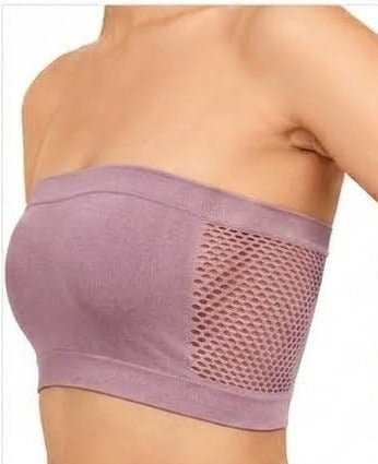 Women’s Breathable Tube Bra | Solid Hollow Pattern & Everyday Comfort