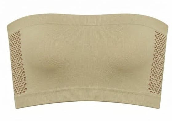 Breathable Tube Top Bra for Women | Solid Hollow Design & Stretchable Fit