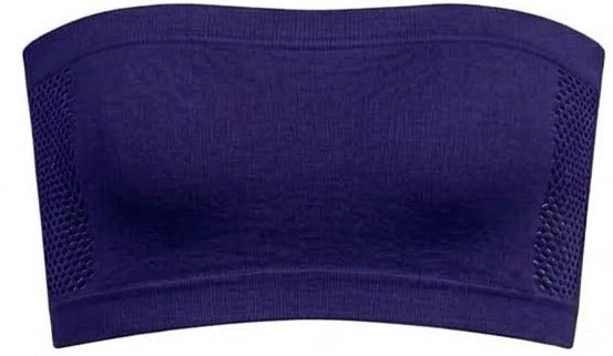 Women’s Breathable Tube Top Bra | Solid Hollow Design & Comfortable Fit