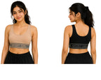 Sport Girl combo pack: beige & black cotton sports bras for workout, yoga, fitness & daily wear