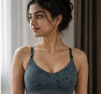 Women's Cotton Blend Padded Sports Bra | Soft & Stretchable