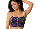 Floral print women's crop top with thin straps, stylish innerwear for casual wear