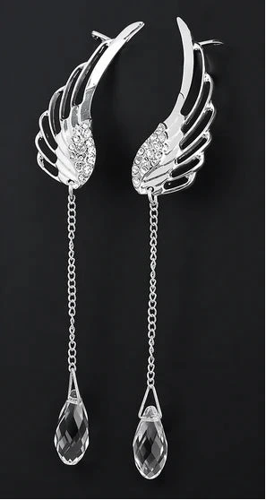 Elegant Crystal Wing Ear Cuff Earrings foe women | tashfimart