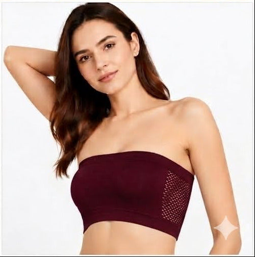 Women’s Breathable Tube Top Bra | Solid Hollow Design & Comfortable Fit